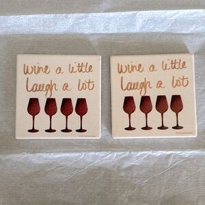 Wine Coasters Set (Wine a little, Laugh a Lot) 🍷- Never Used
